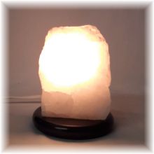 Bergkristall Stein Lampe Front poliert | natürliche Kristall Leuchte | Edelsteinlampe mit Steinsockel