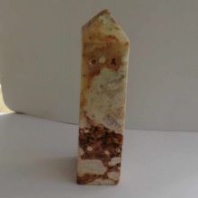 Crazy Lace Stein, Achat Obelisk groß, Crazy Lace Achat Edelstein mit schönen Kristall Drusen N184