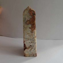 Crazy Lace Stein, Achat Obelisk ca. 30 cm groß, Crazy Lace Achat Edelstein mit schönen Kristall Drusen N184