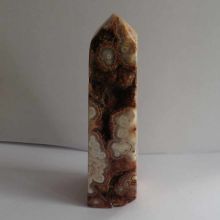 Crazy Lace Stein, Achat Obelisk ca. 30 cm groß, Crazy Lace Achat Edelstein mit schönen Kristall Drusen N184
