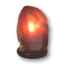 Achat Edelstein Lampe, Schöne Leuchte Front poliert, Echte Naturstein Lampen aus Achatstein, N178