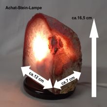 Achat Edelstein Lampe | Schöne Lampen Front poliert | Echte Naturstein Leuchte aus Achatstein, N191
