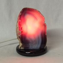 Achat Edelstein Lampe, Schöne Leuchte Front poliert, Echte Naturstein Lampen aus Achatstein, N178