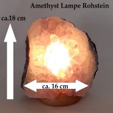 Amethyst hell Rohstein Lampe | schöne Edelsteinlampe aus Brasilien| Amethyst-Kristall Stein Leuchte komplett mit Elektrik kaufen | Naturstein-Lampe | N320