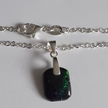 Andamooka Opal Anhänger mit einer Silber Kette, Cabochon Halsschmuck einzigartig und Individuell