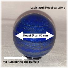 Lapislazuli Edelstein-Kugel | blaue Steinkugel aus Lapis |mit Aufstellring|N213