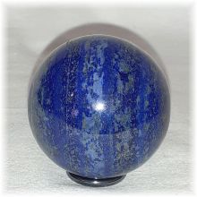 Lapislazuli Stein-Kugel | blaue Edelsteinkugel aus Lapis mit Pyrit Einschüssen und Aufstellring|N205