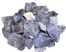 Sodalith Edelstein Rohsteine, Dekosteine kleine Stücke abgepackt 1 kg, zur Dekoration für Brunnen, Wasserbelebung