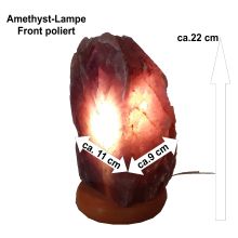 Maraba Amethyst Edelsteinlampe aus Brasilien, Amethyst Rohstein Lampe, Front poliert, N214