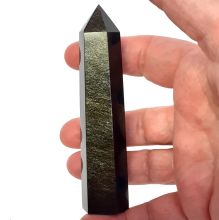 Goldobsidian Stand-Spitze, Obsidian Gold schimmernde Edelsteinspitze, N7377