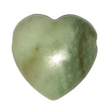 Jade Herz Schmuck-Anhänger, Edelsteinherz aus hellgrüner Jade ca. 3 cm, Kettenanhänger