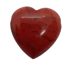 Roter Jaspis Herz Schmuck Anhänger, ca.3 cm | Edelstein Halsschmuck Ketten-Anhänger kaufen | Stein Anhänger gebohrt für Lederband | Schönes praktisches Geschenk