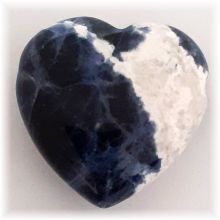 Sodalith Herz Anhänger, Halsschmuck für Lederband gebohrt, Grösse ca. 3cm, Kettenanhänger blau-weiss