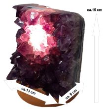 Amethyst polierte Edelsteinlampe, dekorative Kristallspitzen die dunkel violett leuchten, Amethyst-Kristall Leuchte, N260