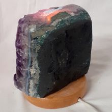 Amethyst polierte Edelsteinlampe, dekorative Kristallspitzen die dunkel violett leuchten, Amethyst-Kristall Leuchte, N260