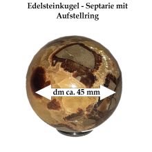 Septarie Kugel mit Aufstellring, Septarien Edelsteinkugel Durchmesser ca. 45 mm, N184