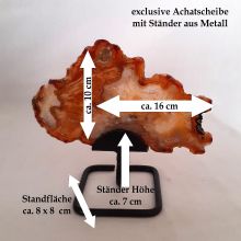 Achatscheibe mit Ständer | Achat gesägt-poliert | exclusiver Achat Stein aus Brasilien, N143