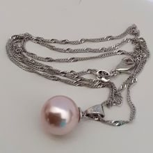 Schmuckset - Perle, Anhänger an Silberkette und passende Ohrringe, Hochzeits-Perlenschmuck, Valentinstag, Geburtstag