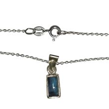 Blauer Turmalin Anhänger an Silber Kette, wundervolles Geschenk, einzigartige Erinnerung, Unikat Edelstein