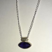 Saphir Anhänger an Silber Kette, wundervolles Geschenk, einzigartige Erinnerung, Unikat Edelstein