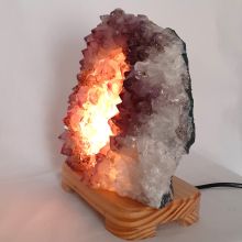 Amethyst Stein-Lampe, echte Naturstein Edelsteinlampe, helle-urige Amethyst-Kristall Leuchte, Deko-Lampe, N219