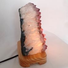 Amethyst Stein-Lampe, echte Naturstein Edelsteinlampe, helle-urige Amethyst-Kristall Leuchte, Deko-Lampe, N219