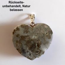 Herz Anhänger, Amethyst-Druse Halsschmuck mit Silber Öse, Edelstein Herz Kettenanhänger