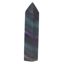 Regenbogen-Fluorit Stand-Spitze, Fluorit Kristall Obelisk, Massage-Stab-Steinspitze, N113