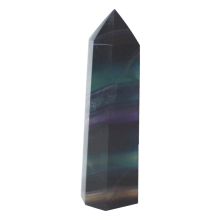 Regenbogen-Fluorit Stand-Spitze, Fluorit Kristall Obelisk, Massage-Stab-Steinspitze, N113