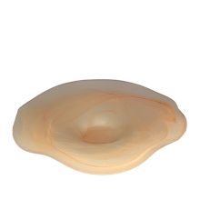 Glasschale weiß-amber, gewellter Rand ca.20 cm Durchmesser