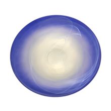 Glasschale weiß mit blauem Rand,  ca.24 cm Durchmesser, Brunnenschale klein