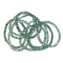 Larimar Kugel Armband, echter Atlantisstein Armschmuck, Edelstein Perlenarmband auf Strechband, N6