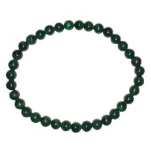 Malachit Perlarmband, Edelstein Kugeln ca.6 mm, Kugel-Armschmuck auf elastischem Faden