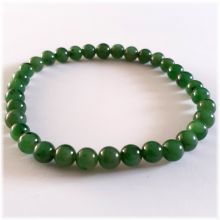 Jade Kugeln auf elastischem Nylonfaden, Perlenarmband, grüne Jade Edelstein Kugeln ca. 6 mm