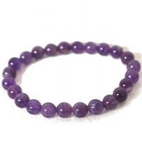 Amethyst Perlenarmband, Edelstein Kugel-Armband auf Strechband gefertigt, hübsche Amethyst Kugeln ca. 8mm, Kraftarmband