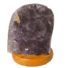 Amethyst Stein-Lampe, Naturstein Edelsteinlampe, Amethyst-Kristall Leuchte poliert, Amethyst violett Deko-Lampe, auch mit LED Leuchtmittel zu verwenden | N235