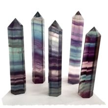 Regenbogen-Fluorit Stand-Spitze, Fluorit Kristall Obelisk, kleine echte Fluorit Steinspitze, N1820