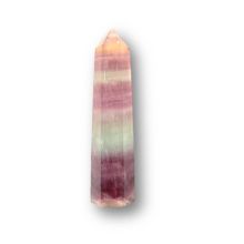 Fluorit Stand-Spitze, Candy Fluorit Obelisk, echte Regenbogenfluorit Steinspitze, N139
