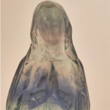 Regenbogen Fluorit Edelstein Engel, Madonna, Göttin, schöne Fluorit Figur, Steinengel zur Dekoration, ca. 10 cm