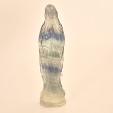 Regenbogen Fluorit Edelstein Engel, Madonna, Göttin, schöne Fluorit Figur, Steinengel zur Dekoration, ca. 10 cm