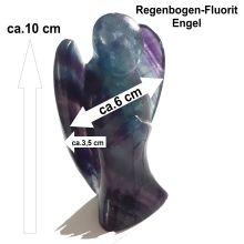 Fluorit Edelstein Engel | Schutzengel| schöner Regenbogen-Fluoritengel ca.10 cm | Steinengel zur Dekoration