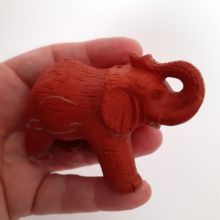 Jaspis Stein Elefant - Edelstein-Tier Elefant, Steintier roter Jaspis, Edelsteinfigur, ca. 7,5 cm
