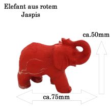 Jaspis Stein Elefant - Edelstein-Tier Elefant, Steintier roter Jaspis, Edelsteinfigur, ca. 7,5 cm