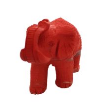 Jaspis Stein Elefant - Edelstein-Tier Elefant, Steintier roter Jaspis, Edelsteinfigur, ca. 7,5 cm