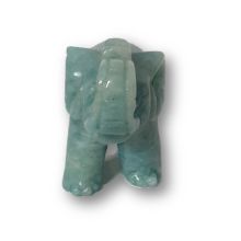 Edelstein-Tier Elefant Regenbogen-Fluorit, Edelstein Tier Figur Elefant aus hellem Fluorit,  Glücksbringer, sehr beliebtes Sammelobjekt, ca. 5 cm