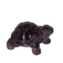 Schildkröte Amethyst, Edelstein-Tier-Figur, Schutztier, Glücksbringer, ca. 5 cm