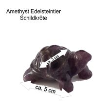 Schildkröte Amethyst, Edelstein-Tier-Figur, Schutztier, Glücksbringer, ca. 5 cm