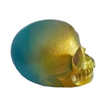 Angel Aura Stein Schädel Regenbogen gelb-türkisblau, Skull, Totenkopf