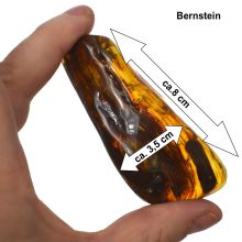 Bernstein Trommelstein echt, großer Stein Handschmeichler, uriger Ostsee Amber, N37