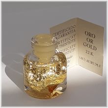 Glasflasche mit Gold, Blattgold Fläschchen mit Zertificat, 22ct Gold